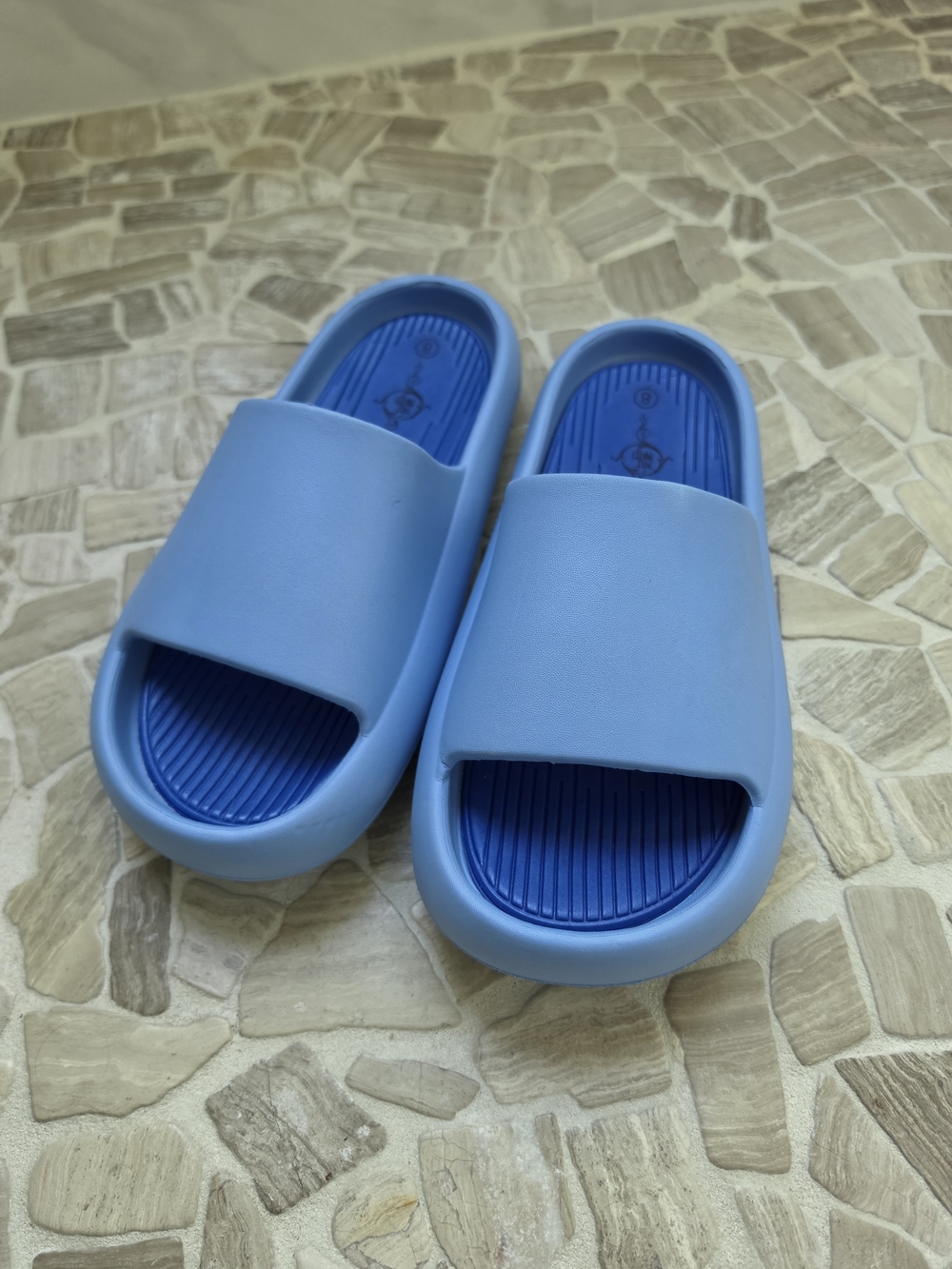 Women's Light Blue Slide Sandals